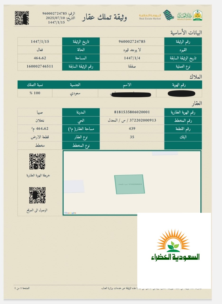 ارض صبيا للبيع نخلان صبياء